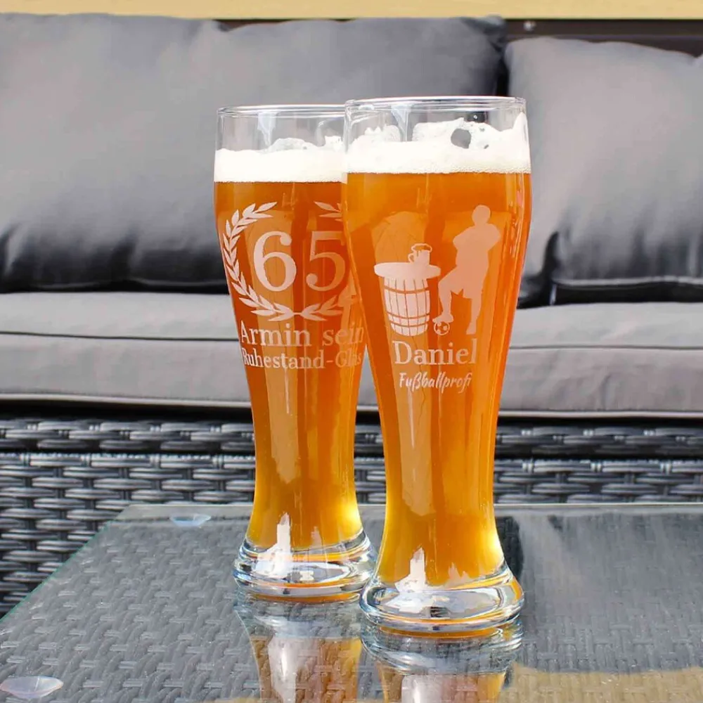 Weizenbierglas mit Gravur 70. Jubiläum 0,5 l ^ LUXENTU Discount