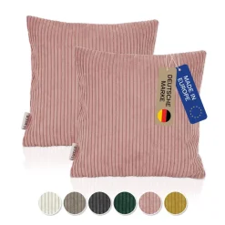 2er Set Kissenbezug aus trendigem Cordstoff (40 x 40 cm) ^ Lycce Clearance