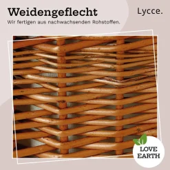 Nischenwäschekorb 60L mit Deckel, aus Weide geflochten ^ Lycce Online