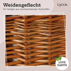 Nischenwäschekorb 60L mit Deckel, aus Weide geflochten ^ Lycce Online