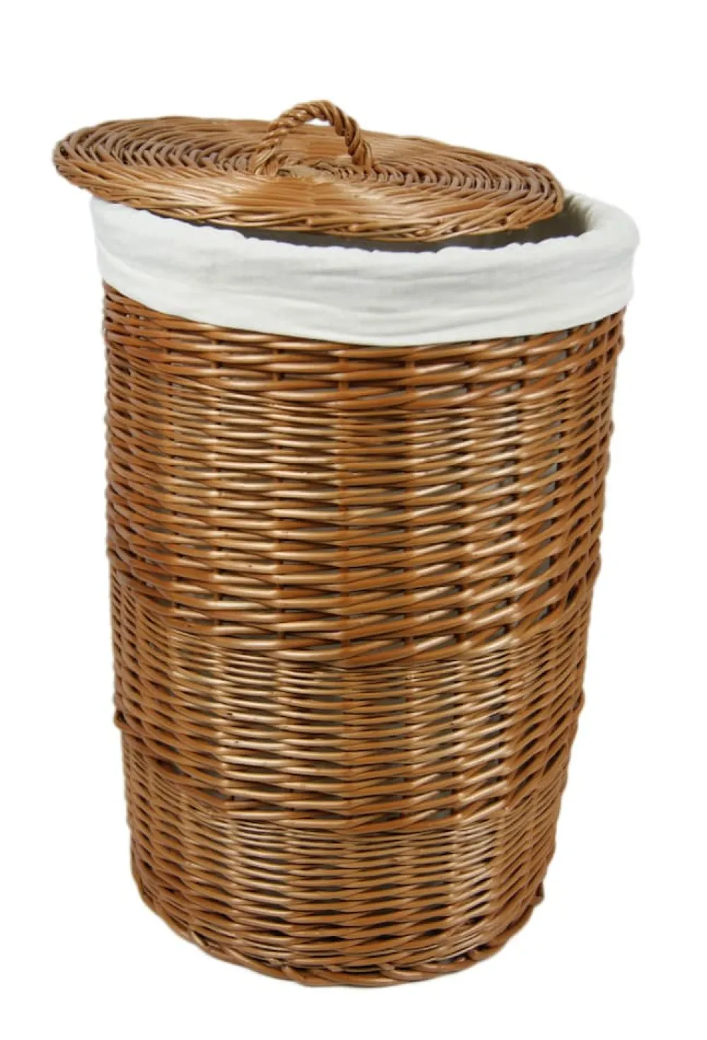 Wäschekorb - 47L oder 70L - rund aus Weide, Weidetonne, Deckel ^ Lycce Outlet