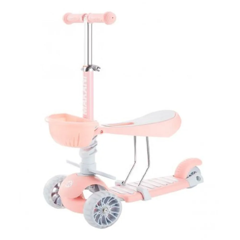Kinderroller BonBon 3 in 1, Dreirad, LED-Vorderräder, höhenverstellbar ^ Makani