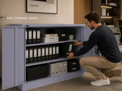 Makika Aktenschrank / Büroschrank abschließbar 40x90x90cm in Anthrazit Discount