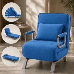 Makika Schlafsessel Schlafsofa Ted klappbar in Blau New