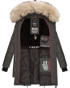 Damen Winter Parka Steppmantel mit Abnehmbarem Kunstfellkragen Chaskaa ^ MARIKOO Online