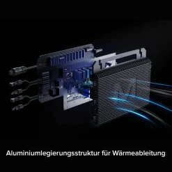 SUNNIVA MARSTEK Mikro-Wechselrichter 800 W MST-MI0800 für Balkonkraftwerk, IP67 wetterfest, Plug&Play Installation, 2 MPPT, Bluetooth WIFI, inkl. 5m Anschlusskabel, 4x 1m Solar-Verlängerungen, Micro Inverter New