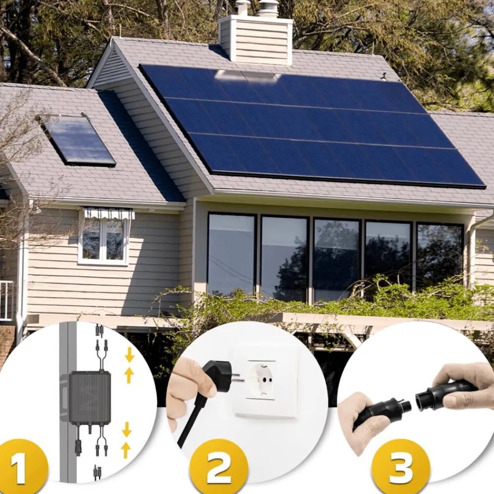 SUNNIVA MARSTEK Mikro-Wechselrichter 800 W MST-MI0800 für Balkonkraftwerk, IP67 wetterfest, Plug&Play Installation, 2 MPPT, Bluetooth WIFI, inkl. 5m Anschlusskabel, 4x 1m Solar-Verlängerungen, Micro Inverter New