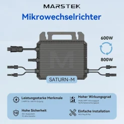 Marstek M2-800, 800W Mikro-Wechselrichter, 2 MPPT, integriertes WiFi Hot