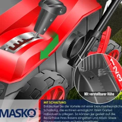 ® - Elektro 2in1 Vertikutierer Rasenlüfter 1800 Watt 40cm Arbeitsbreite 55L Fangkorb inkl. Lüfterwalze Lüfter Moosentferner, 5-stufige Arbeitstiefe einstellbar , höhenverstellbarer Holm ^ MASKO Discount