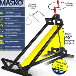 ® XXL Rasentraktorheber 450 kg Hebevorrichtung Hebebühne Aufsitzmäher – Rasentraktor Heber, 45° verstellbar, universal Reinigungshilfe mit Zubehör & Adapter (je nach Wahl) ^ MASKO Clearance