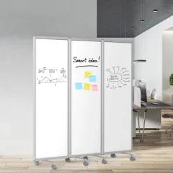 Mobile Trennwand | Präsentationsboard | Whiteboardoberfläche | 3-teilig ^ Master of Boards Best