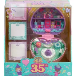 HWP20 - Polly Pocket - 35 Jahre Jubiläum – Partytime Stamper Compact Remake (1992) – Sammleredition mit Spielset, 2 Figuren uvm. ^ Mattel New