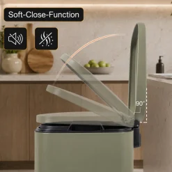 Mülleimer / Treteimer mit Soft Close Deckel - 50 Liter in Grün ^ MAXCRAFT