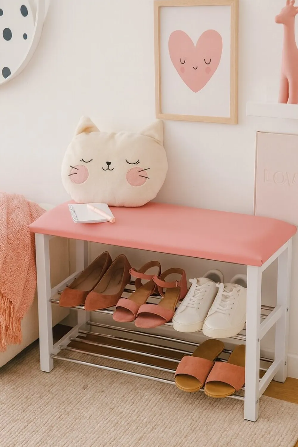 Sitzbank / Schuhregal Luisa rosa ^ Möbel direkt online