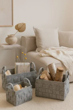 Möbel direkt online 3tlg. Korb-Set Susanne grau Outlet