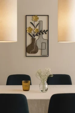 Wanddekoobjekt Vase mit Strauß schwarz ^ Möbel direkt online Hot