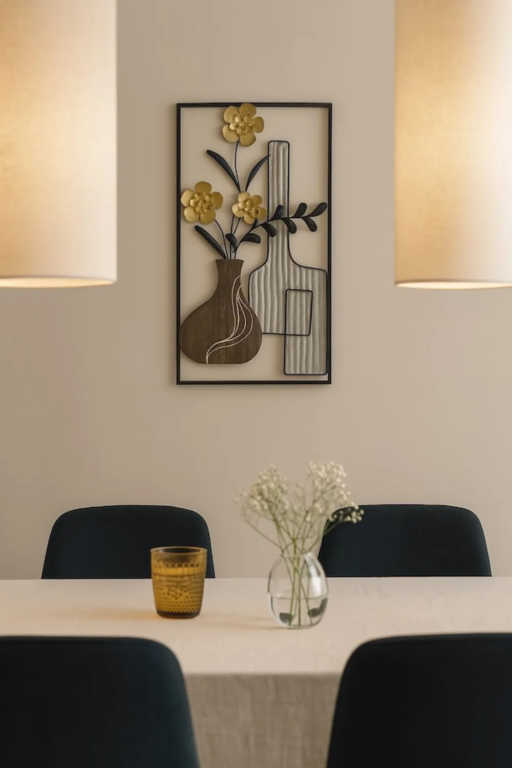 Wanddekoobjekt Vase mit Strauß schwarz ^ Möbel direkt online Hot