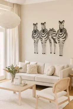 Möbel direkt online Wandekoration "Zebrafamilie" schwarz