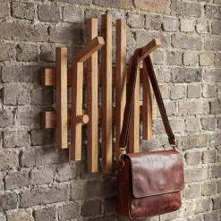 MCA Garderobenpaneel MCW-P57, Wandgarderobe Garderobenleiste Holzgarderobe, Massiv-Holz 40x38cm Eiche Hot