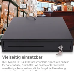 Olympia MD 335C Kassenschublade elektrisch Kassenkompatibel mit RJ11/12 Anschluss Discount
