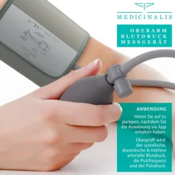Blutdruckmessgerät Oberarm mit Bluetooth - für App AirBP - Blutdruck und Pulsmessung - 2 Benutzer - Universalmanschette 22 - 42 cm ^ Medicinalis Clearance