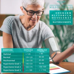 Blutdruckmessgerät Oberarm mit Bluetooth - für App AirBP - Blutdruck und Pulsmessung - 2 Benutzer - Universalmanschette 22 - 42 cm ^ Medicinalis Clearance