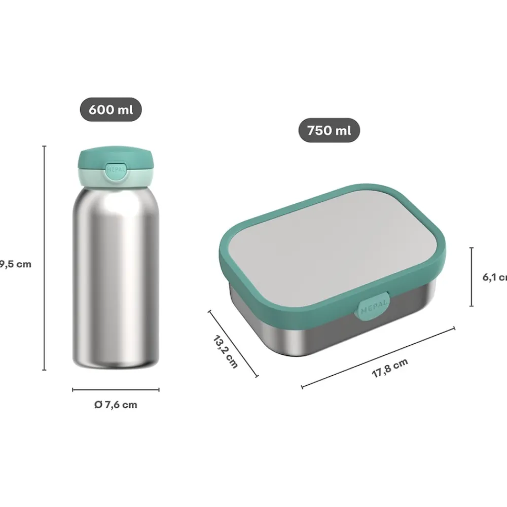 Mepal Edelstahl-Lunchset Campus 2er Set Cool Blue Outlet