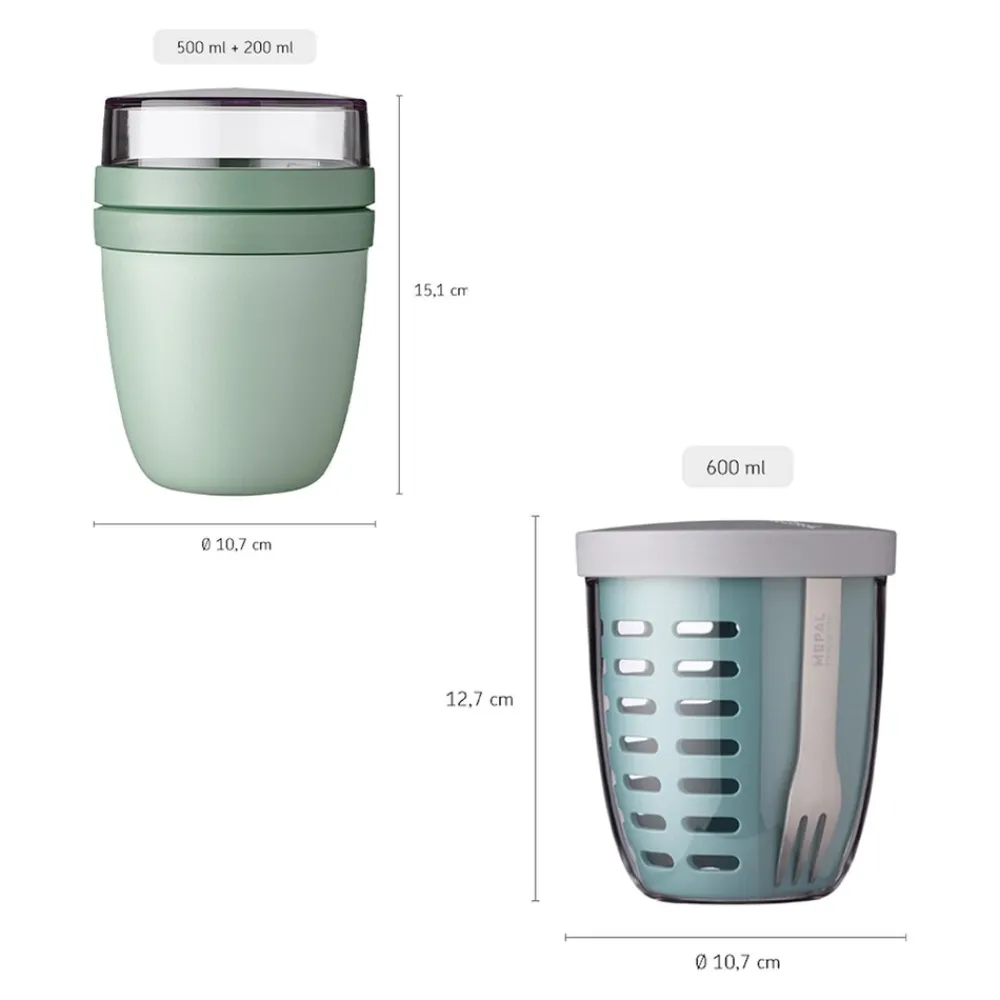 Mepal Lunchpot mit Fruitpot Ellipse 2er Set Nordic Green Discount
