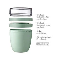 Lunchpots Nordic Black & Nordic Sage Ellipse ø 10.7 cm 2er Set ^ Mepal Best