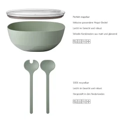 Servierschale mit Deckel & Salatbesteck Silueta 5000 ml ^ Mepal Online