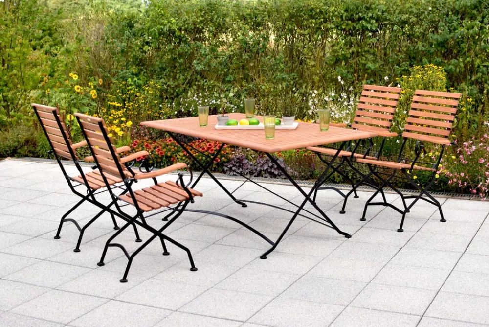 Merxx Schlossgarten Set 5tlg. Tisch Klapptisch Clearance