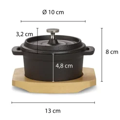 ECHTWERK Mini-Kochtopf aus Gusseisen, 10 x 13 x 4,8 cm Discount