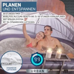 MSpa Miweba Whirlpool Urban Nest U-NE021 Rattan-Tisch M-ONE und Ozon-UV-C-Desinfektion 2 Personen Online