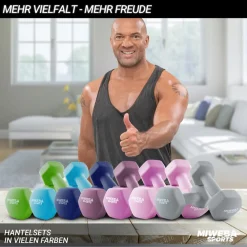 Miweba Sports Gymnastikhanteln 2er-Set NKH100, bodenschonend, 0,5-10 kg, Anti-Rutsch-Oberfläche (Grau, 2x 0,5 Kg) Sale