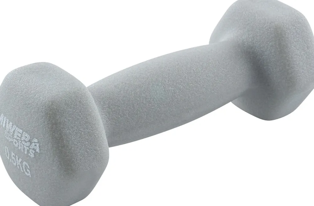 Miweba Sports Gymnastikhanteln 2er-Set NKH100, bodenschonend, 0,5-10 kg, Anti-Rutsch-Oberfläche (Grau, 2x 0,5 Kg) Sale