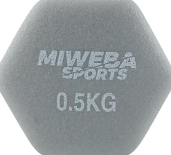 Miweba Sports Gymnastikhanteln 2er-Set NKH100, bodenschonend, 0,5-10 kg, Anti-Rutsch-Oberfläche (Grau, 2x 0,5 Kg) Sale
