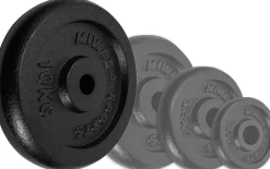 Miweba Sports Hantelscheiben HSG100, 2x 10 kg Hantel-Gewichte, passend für Ø 30mm, Set, Gusseisen Hot