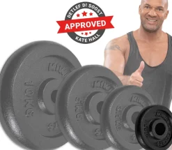 Hantelscheiben HSG12, 4x 1,25 kg Hantel-Gewichte, passend für Ø 30mm, Set, Gusseisen ^ Miweba Sports Best