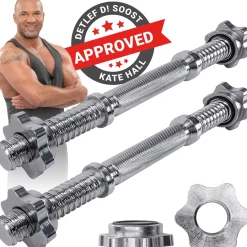 Kurzhantelstange KH100, Sternverschluss, 35cm, Ø30mm, bis 40 kg, Stahl, 2er-Set (2 Stück) ^ Miweba Sports Sale