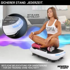 Miweba Sports Vibrationsplatte MV300, 4D-Wave-Vibration, Fernbedienung, 800 Watt, 16 Stufen, LED Weiß Hot