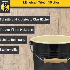 Mülleimer Serie TRIEST emailliert, 10 Liter ^ Karl Krüger Outlet