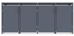 FM-Solar Mülltonnenbox Anthrazit für 4 Mülltonnen 120L 240L 265x80x116cm Pedal Softclose Clearance