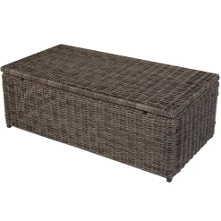 Modulares Poly-Rattan Sofa RomV 39x110x58cm ~ naturgrau, Couchtisch ohne Glasplatte ^ MCW New