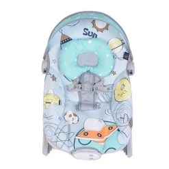 Moni Babywippe Space Tour, mit Spielbogen, Musik, Vibration, Liegepositionen grau