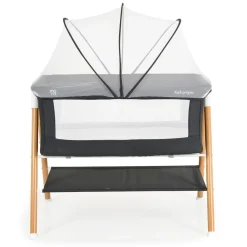 Moni Beistellbett Kalinihta Matratze mit Reißverschluss, Moskitonetz, Holzdruck schwarz Sale