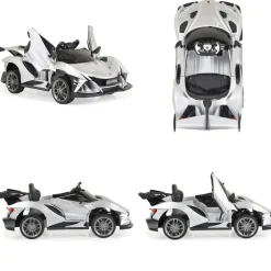 Kinder Elektroauto Flash metallic 4 Motoren, MP3, Fernbedienung, EVA-Reifen ^ Moni Best
