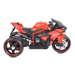 Kinder Elektromotorrad Ninja, drei Kunststoffräder, LED-Beleuchtung, Mp3 rot ^ Moni Sale
