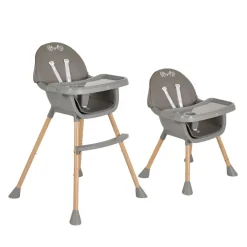 Kinderhochstuhl Biscotti 2 in 1 Kinderstuhl Anti-Rutsch-Füße Doppeltablett grau ^ Moni Sale