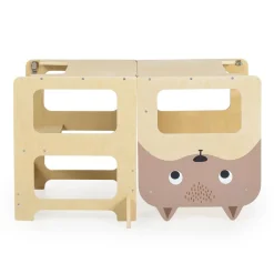 Kinder Holz-Lernturm 3 in 1 24446 Schreibtisch Bank Zeichentafel Stehhilfe ^ Moni New