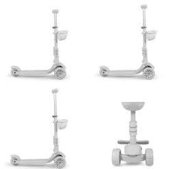 Kinderroller Bubblegum 2 in 1, Höhe einstellbar, Sitz abnehmbar, 3 Räder rosa ^ Moni Best